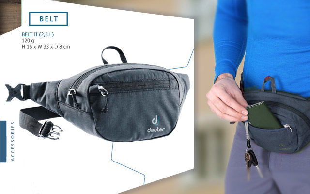  	   Deuter Belt II | 7000 Black  